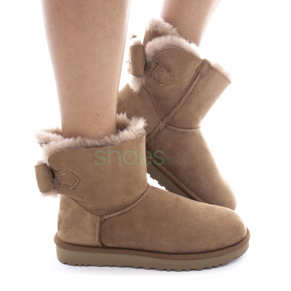 Ugg Women’s Naveah Mini Bailey bow Light Pink-Brown Size 7